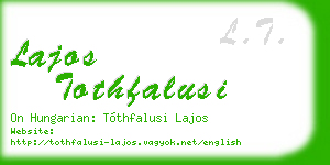 lajos tothfalusi business card